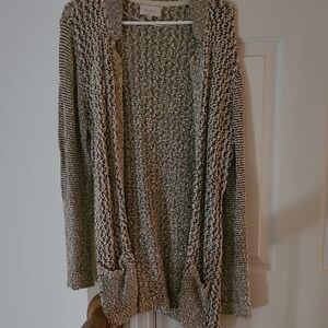Skies Are Blue Black and White Knit Cardigan